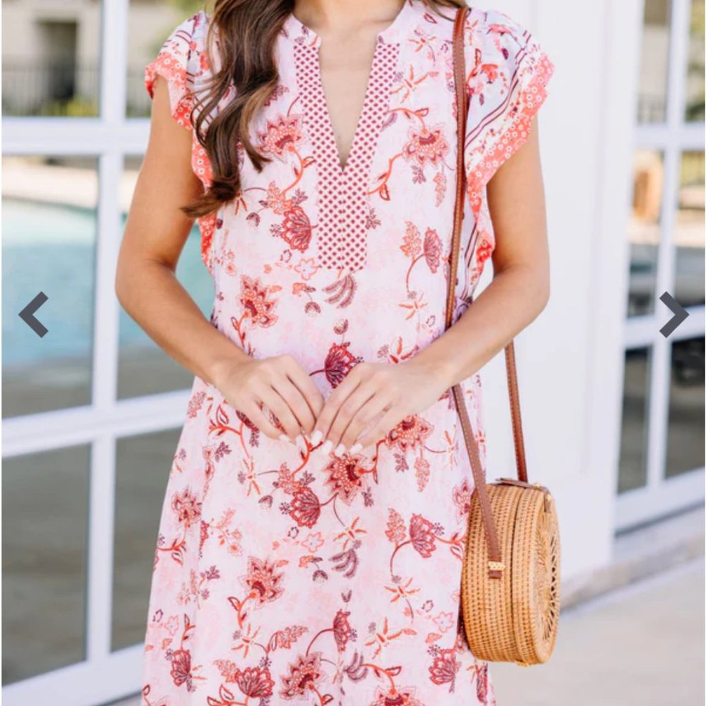 NWT Entro Watch For You Blush Pink Floral Dress